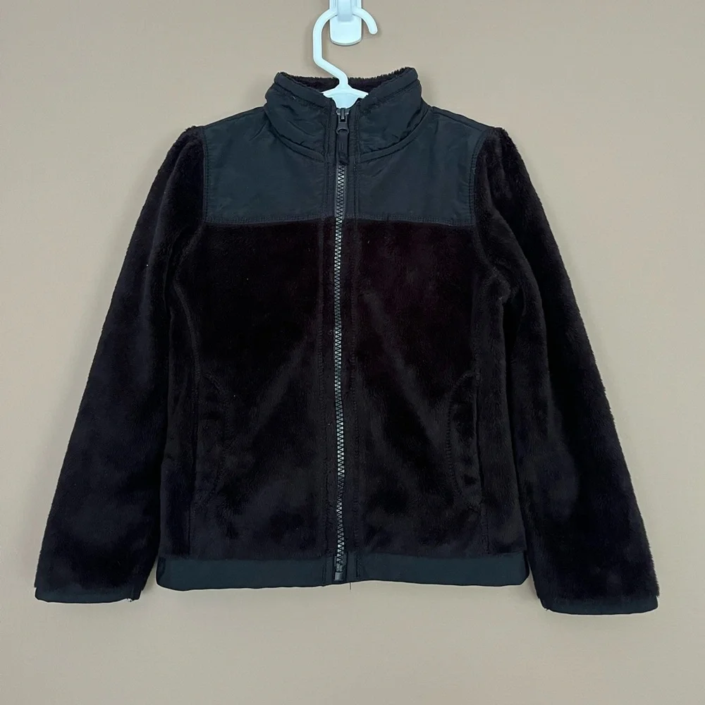 {The Children's Place} Fleece Full Zip Jacket in Black - Girls XS (4)